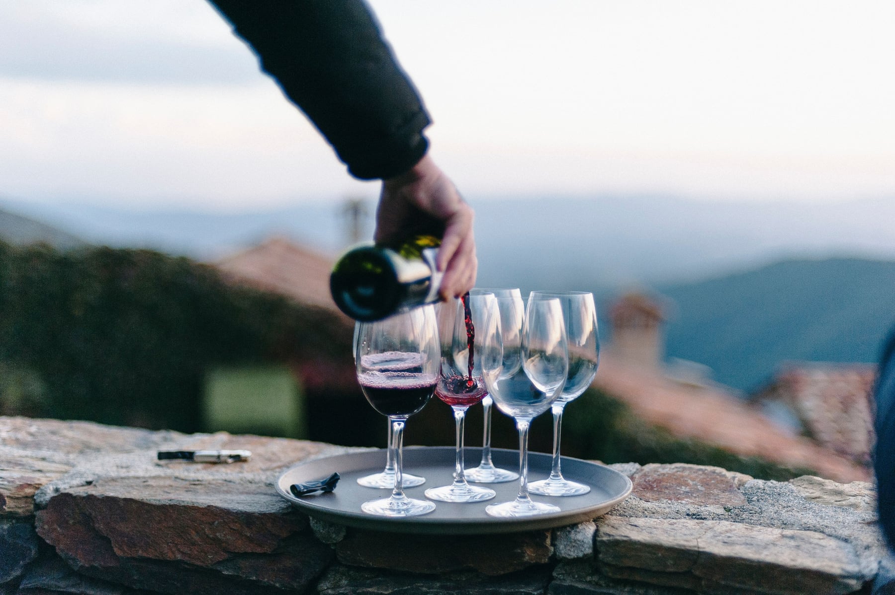 Wine tasting overlooking the vineyards of the Douro Valley